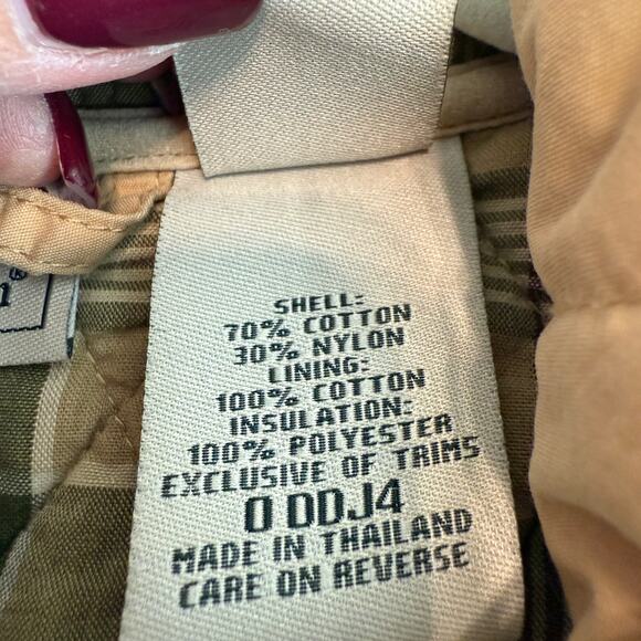 Women's L.L. Bean Tan Quilted Cotton Blend Button Front Vest Size Large - Picture 5 of 11